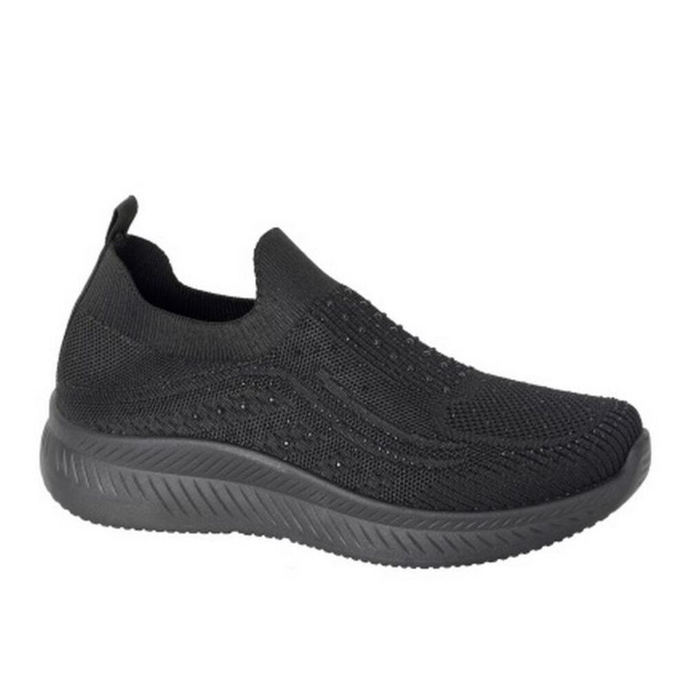 Boulevard Womens/Ladies Jewelled Sneakers / Black
